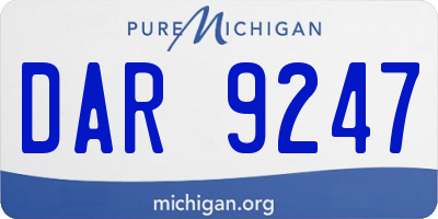 MI license plate DAR9247