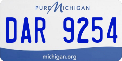 MI license plate DAR9254