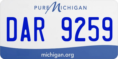 MI license plate DAR9259