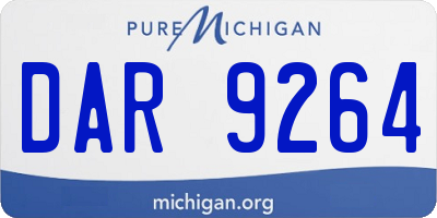 MI license plate DAR9264