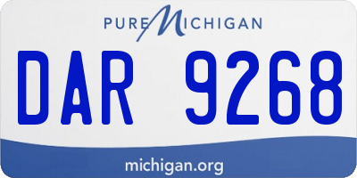 MI license plate DAR9268