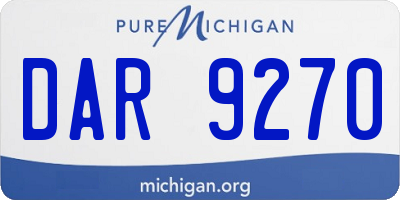 MI license plate DAR9270