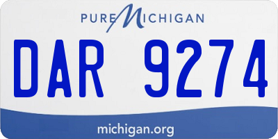 MI license plate DAR9274
