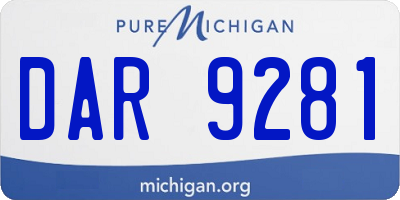 MI license plate DAR9281