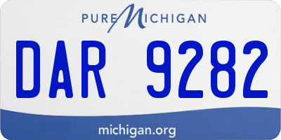 MI license plate DAR9282