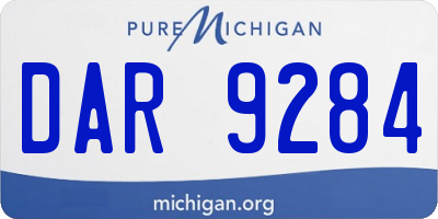 MI license plate DAR9284