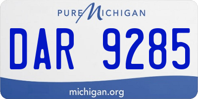 MI license plate DAR9285