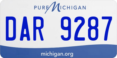 MI license plate DAR9287