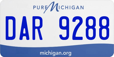 MI license plate DAR9288