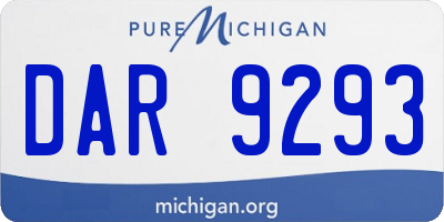 MI license plate DAR9293
