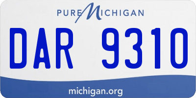 MI license plate DAR9310