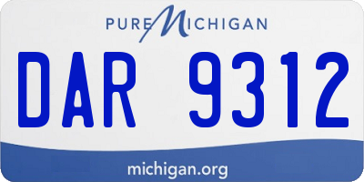 MI license plate DAR9312