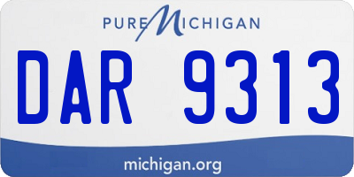 MI license plate DAR9313