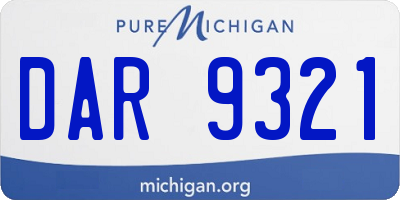 MI license plate DAR9321