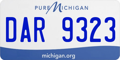 MI license plate DAR9323
