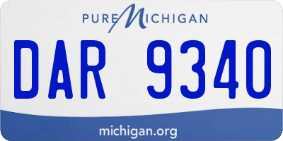 MI license plate DAR9340
