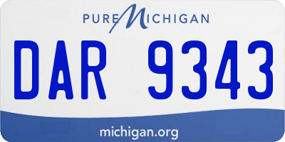 MI license plate DAR9343