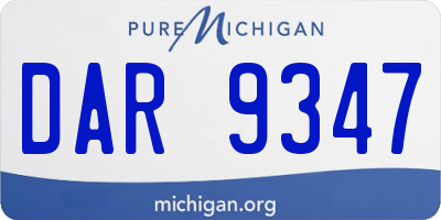 MI license plate DAR9347
