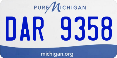 MI license plate DAR9358