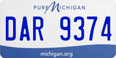 MI license plate DAR9374