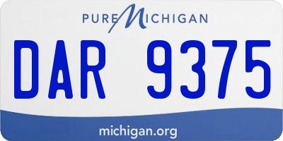 MI license plate DAR9375