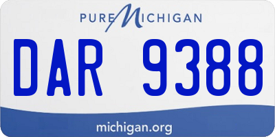 MI license plate DAR9388