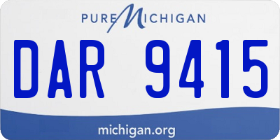 MI license plate DAR9415