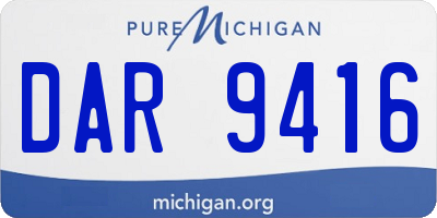 MI license plate DAR9416