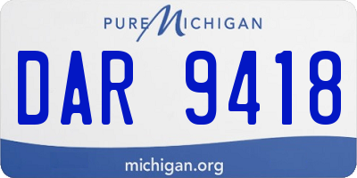MI license plate DAR9418