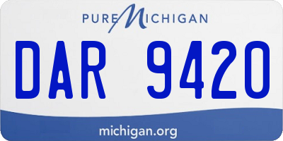 MI license plate DAR9420