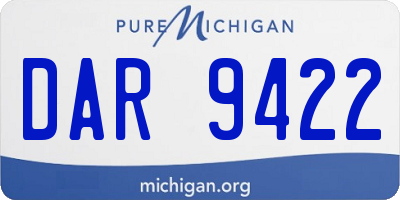 MI license plate DAR9422