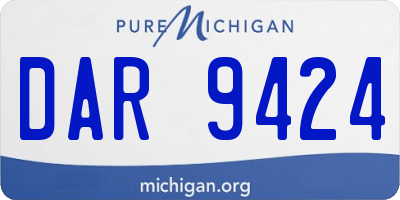 MI license plate DAR9424