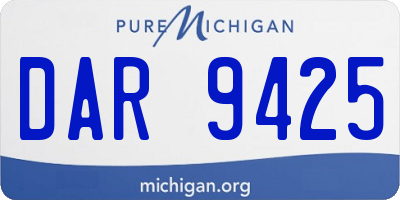 MI license plate DAR9425