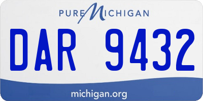 MI license plate DAR9432