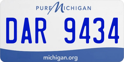MI license plate DAR9434