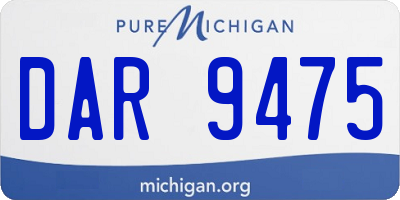 MI license plate DAR9475