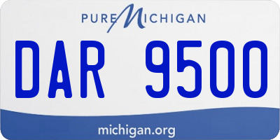 MI license plate DAR9500