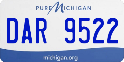 MI license plate DAR9522