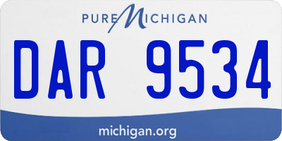 MI license plate DAR9534