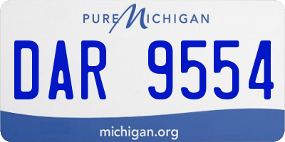 MI license plate DAR9554