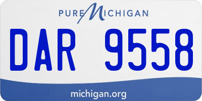 MI license plate DAR9558