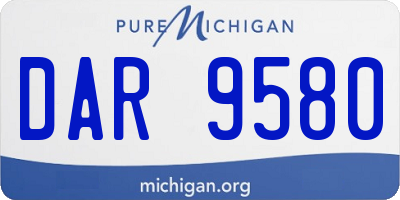 MI license plate DAR9580