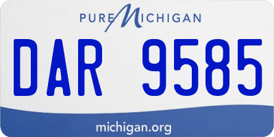 MI license plate DAR9585
