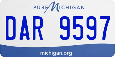 MI license plate DAR9597
