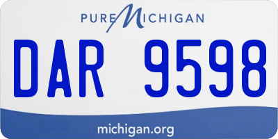MI license plate DAR9598