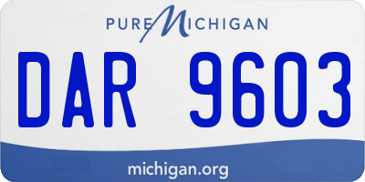 MI license plate DAR9603