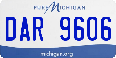 MI license plate DAR9606