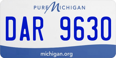 MI license plate DAR9630