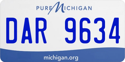 MI license plate DAR9634