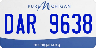 MI license plate DAR9638